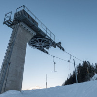 Bergstation des Schlepplifts Djeu des Têtes, Februar 2023