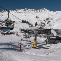 Talstation der Sesselbahn Les Crosets, Februar 2023