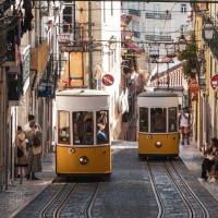 Standseilbahn Elevador da Bica in Lissabon, August 2025