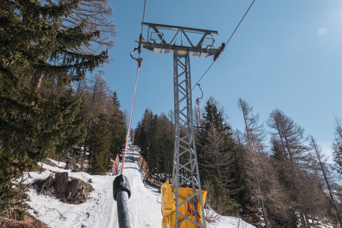 Schlepplift Bodmen im steilen Wald