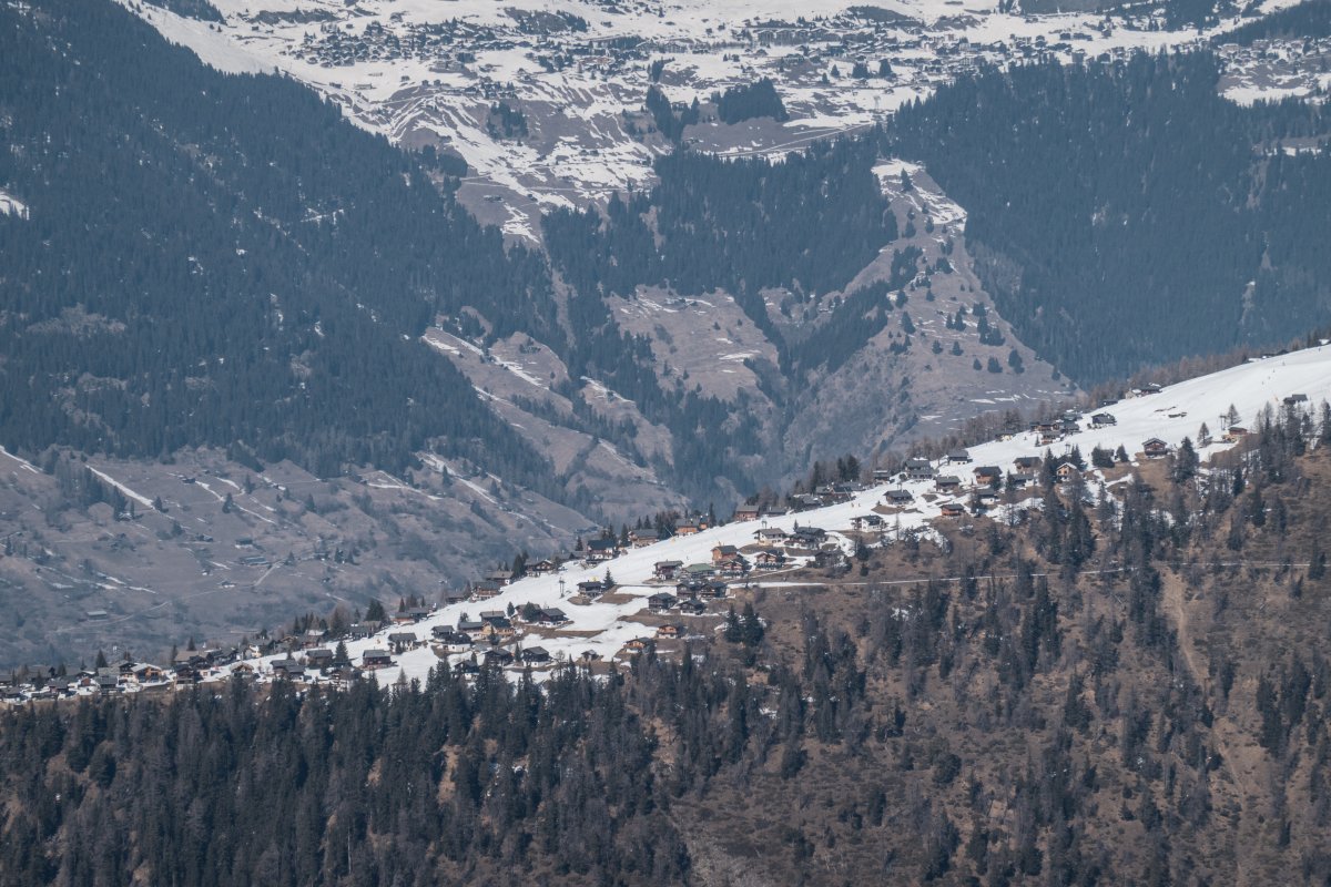 Skigebiet Rosswald von Rothwald aus gesehen, März 2022