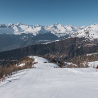 Skigebiet Rothwald mit Abfahrt am Schlepplift Bodmen-Kastelegg, März 2022