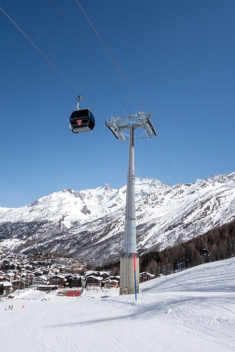 Kabinenbahn Saas Fee-Biffig, April 2018