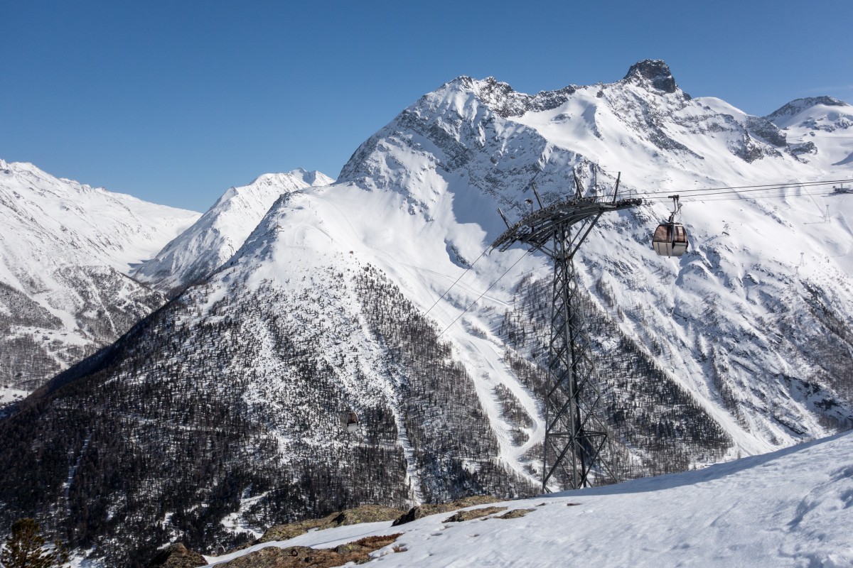 Kabinenbahn Saas Fee-Hannig, April 2018