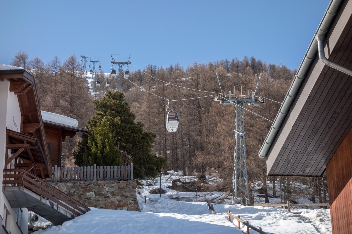 Kabinenbahn Saas Fee-Hannig, April 2018