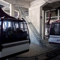 Bergstation der Kabinenbahn Maste 4-Felskinn (Alpinexpress), April 2018