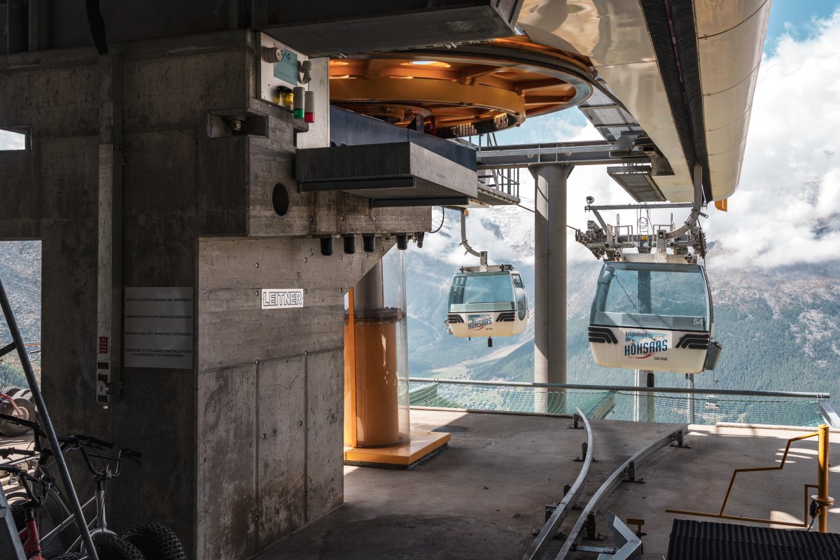 Bergstation der Kabinenbahn Saas-Grund-Kreuzboden, September 2020