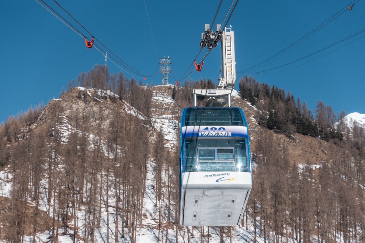 Luftseilbahnen Samnaun-Alp Trida Sattel, März 2021