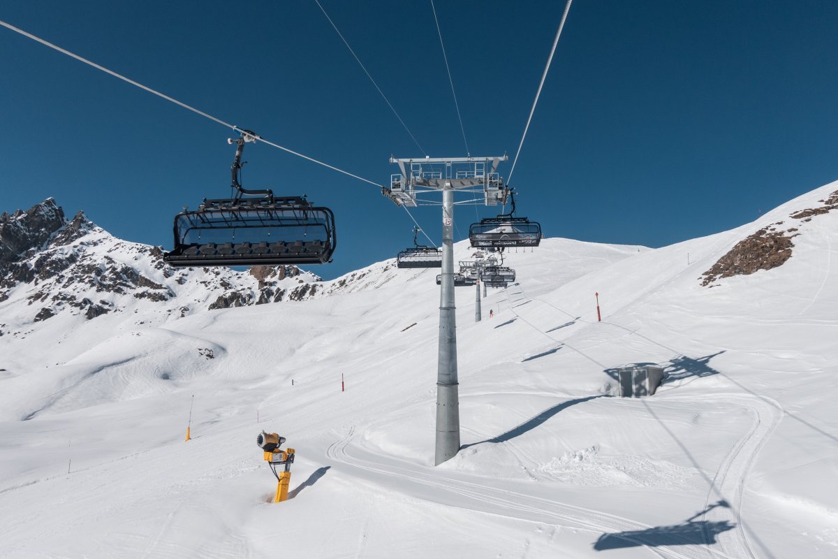 Sesselbahn Alp Trida-Visnitz, März 2021