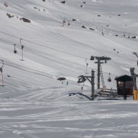 Talstation des Schlepplifts Alp Trida Eck, März 2021