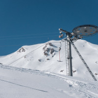 Talstation des Schlepplifts Alp Trida Eck, März 2021