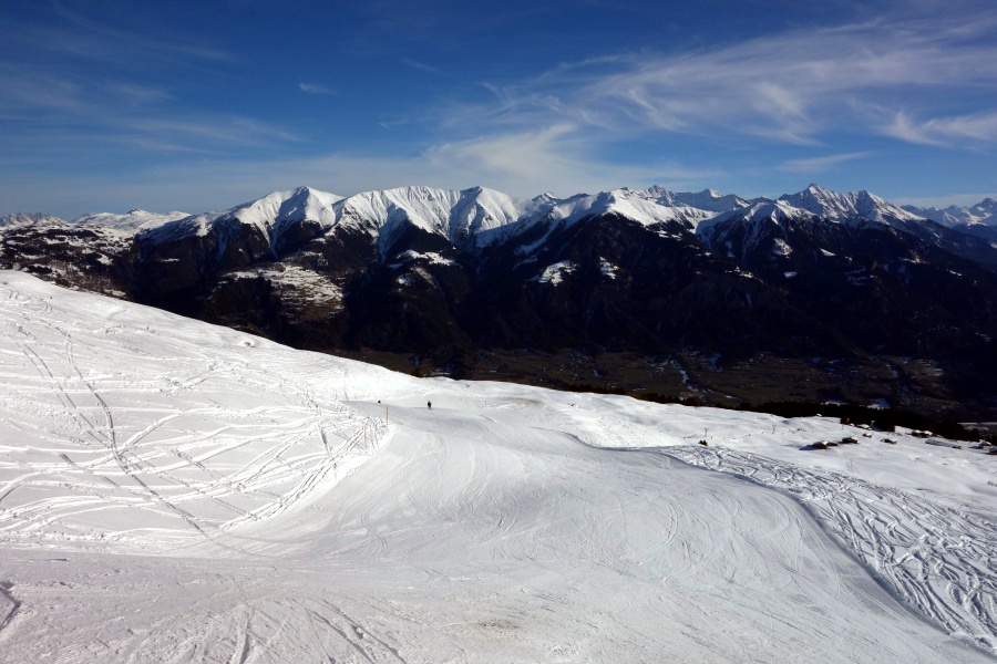 Piste am Schlepplift Alp Sarn, Dezember 2012