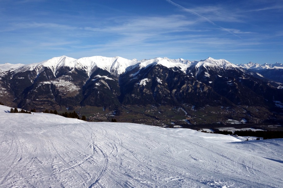 Piste am Schlepplift Alp Sarn, Dezember 2012