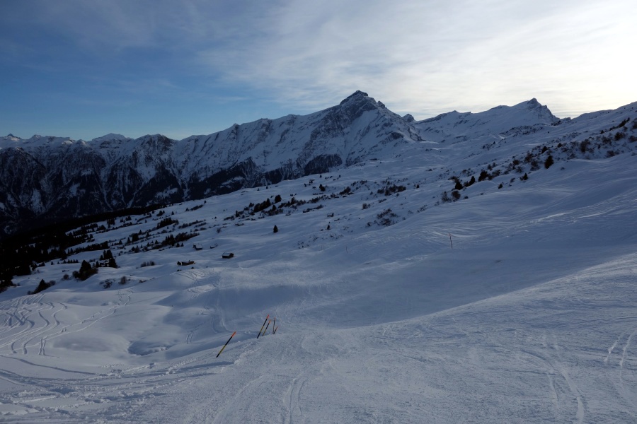 Sonnenuntergang am Piz Beverin, Dezember 2012