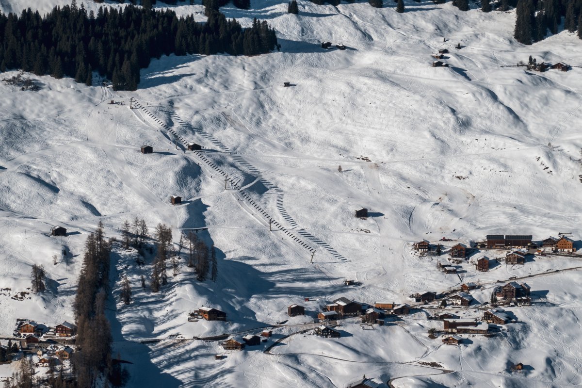 Blick zum Schlepplift Tenna, Dezember 2024