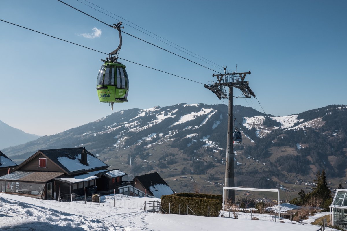Kabinenbahn Sattel-Mostelberg, März 2022
