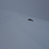 Im Föhnsturm auf dem Weg zum geschlossenen Schlepplift Naladas, März 2013