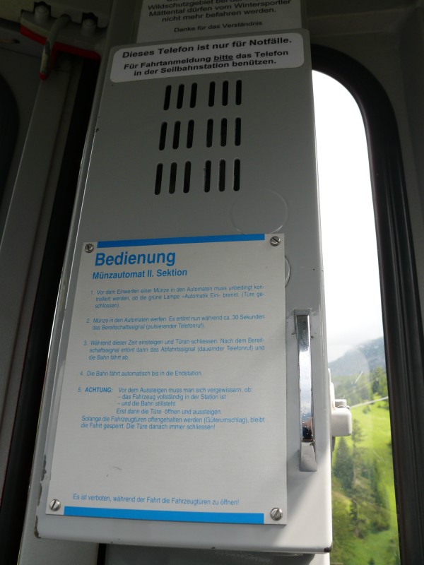 Luftseilbahn Riedlig-Biel, Juli 2008