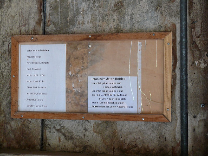 Luftseilbahn Spiringen-Kipfen - Bedienungshinweise, Juli 2008