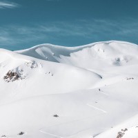 Skitourengeher am Strelagrat, März 2020