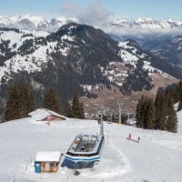 Bergstation der Sesselbahn Oeschseite-Chübeli, Februar 2018
