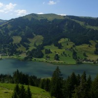 Schwarzsee mit dem Schwyberg im Hintergrund, Juli 2008