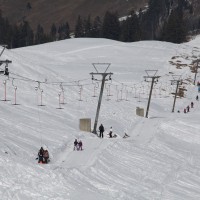Schlepplift Riggisalpboden, eine sehr flache Angelegenheit, März 2011
