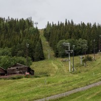Schlepplift im Skigebiet von Duved bei Åre, Juli 2016