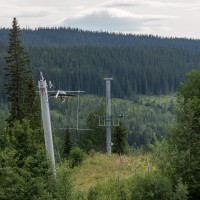 Schlepplift im Skigebiet von Duved bei Åre, Juli 2016