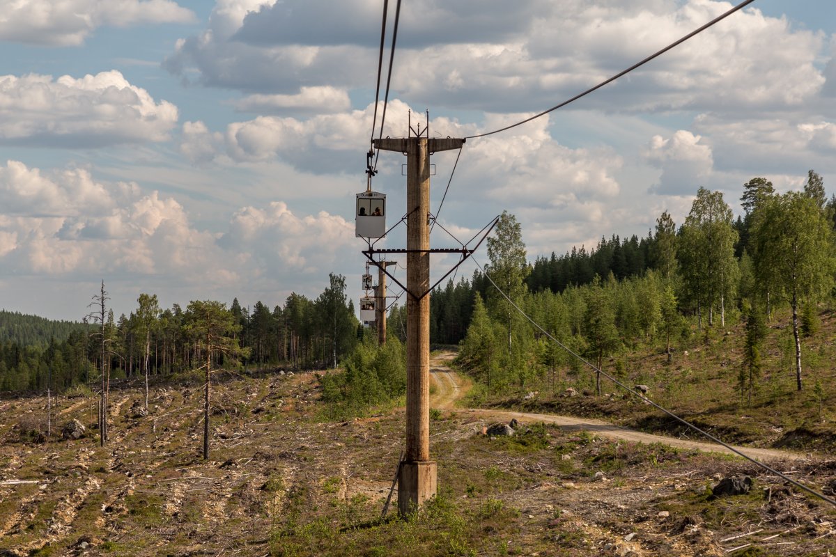 Kabinenbahn Örträsk-Mensträsk (Luftseilbahn Norsjö), Juli 2016
