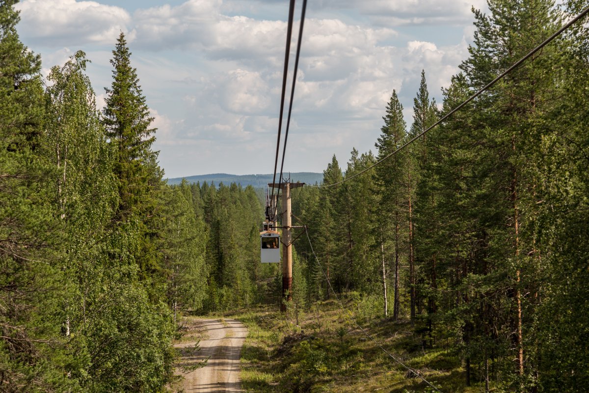 Kabinenbahn Örträsk-Mensträsk (Luftseilbahn Norsjö), Juli 2016