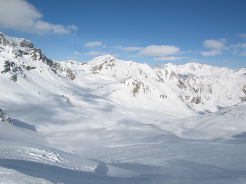 Panorama an der Bergstation der Schlepplifte Champatsch, Februar 2008
