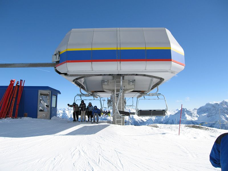 Bergstation der Sesselbahn Jonvrai-Mot da Ri, Februar 2008