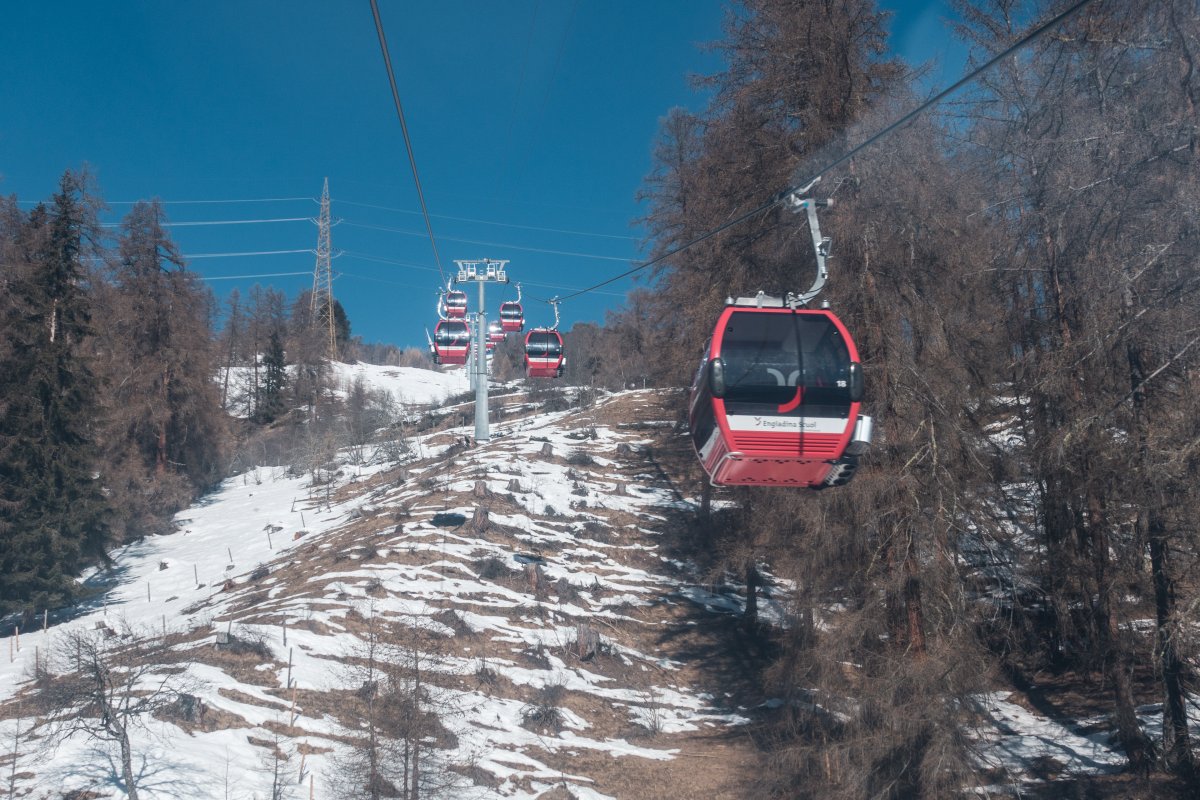 Kabinenbahn Scuol-Motta Naluns, März 2021
