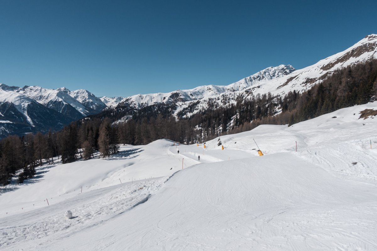 Skipiste nach Ftan, März 2021