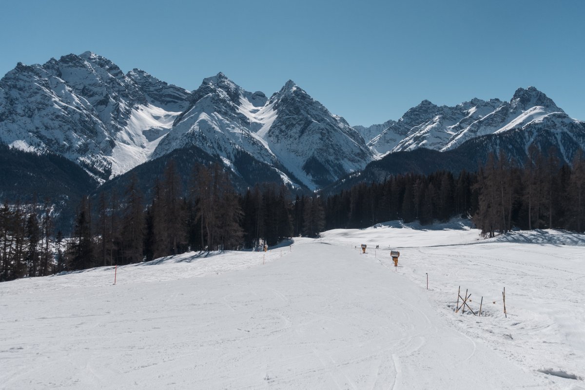 Skipiste nach Ftan, März 2021