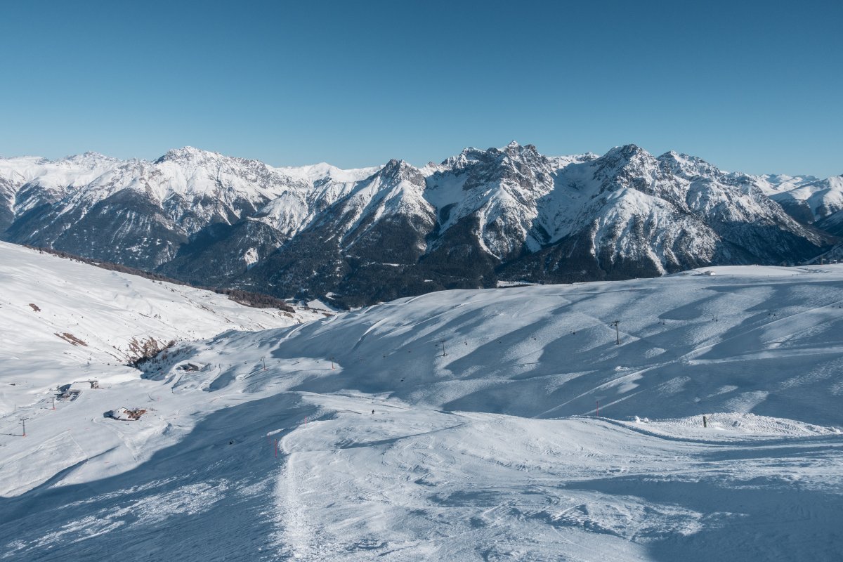 Skipiste am Mot da Ri, März 2021
