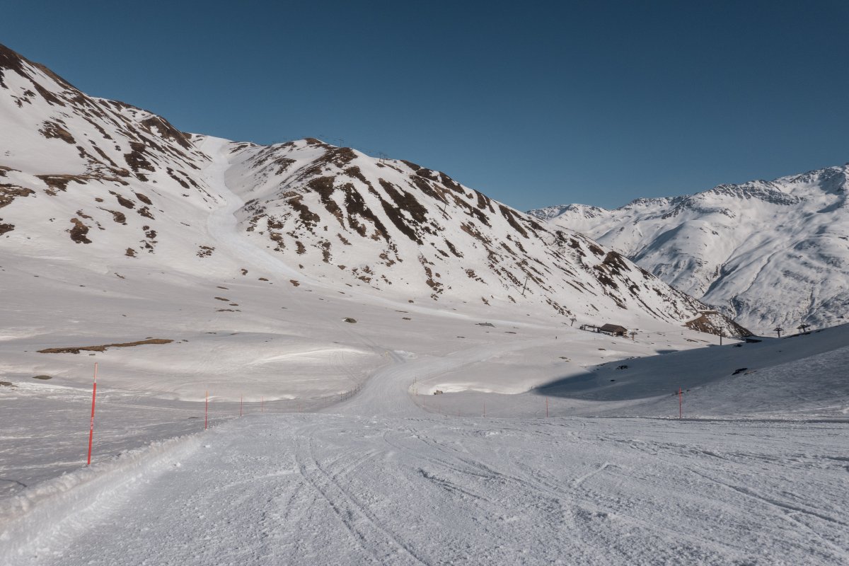 Skifahren im Val Val bei Sedrun