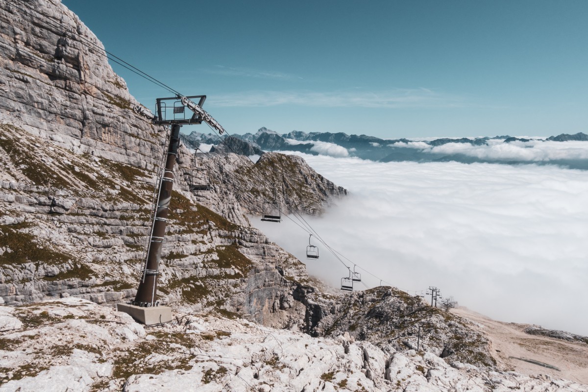 Sesselbahn im Skigebiet Kanin, September 2019