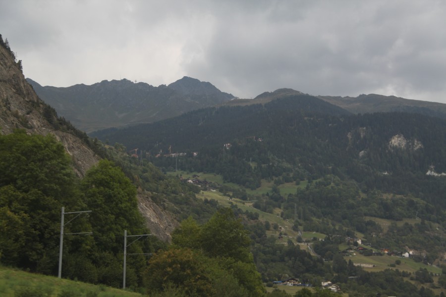 Blick von Sembrancher auf Verbier, August 2011
