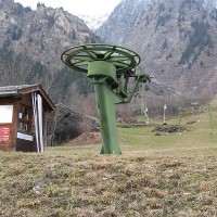 Schlepplift Dzora (Occasionsanlage Müller/Städeli) in Bagnes, März 2008