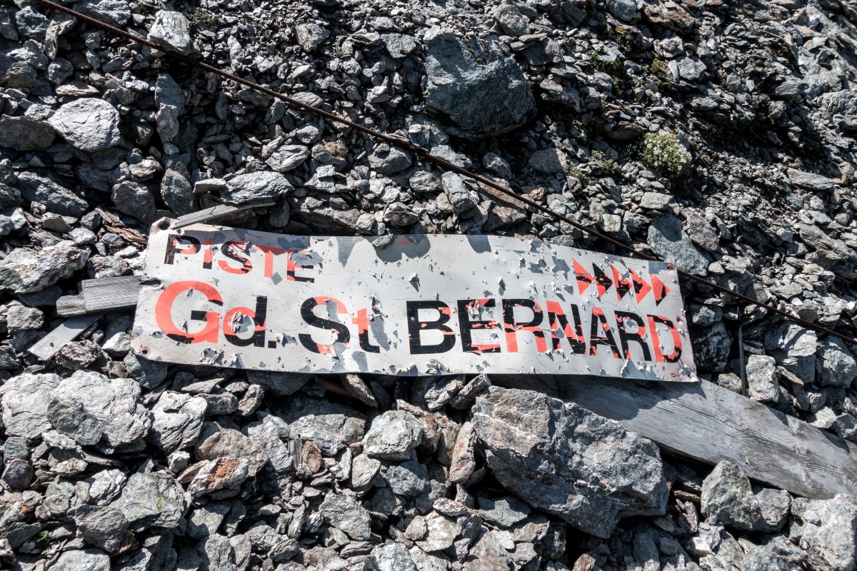 Überreste vom Skigebiet Super Saint Bernard, August 2018