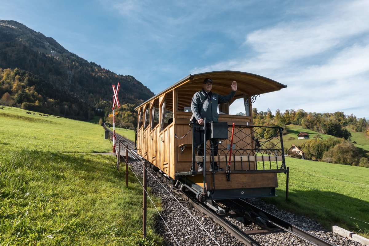 Nostalgie-Standseilbahn am Stanserhorn