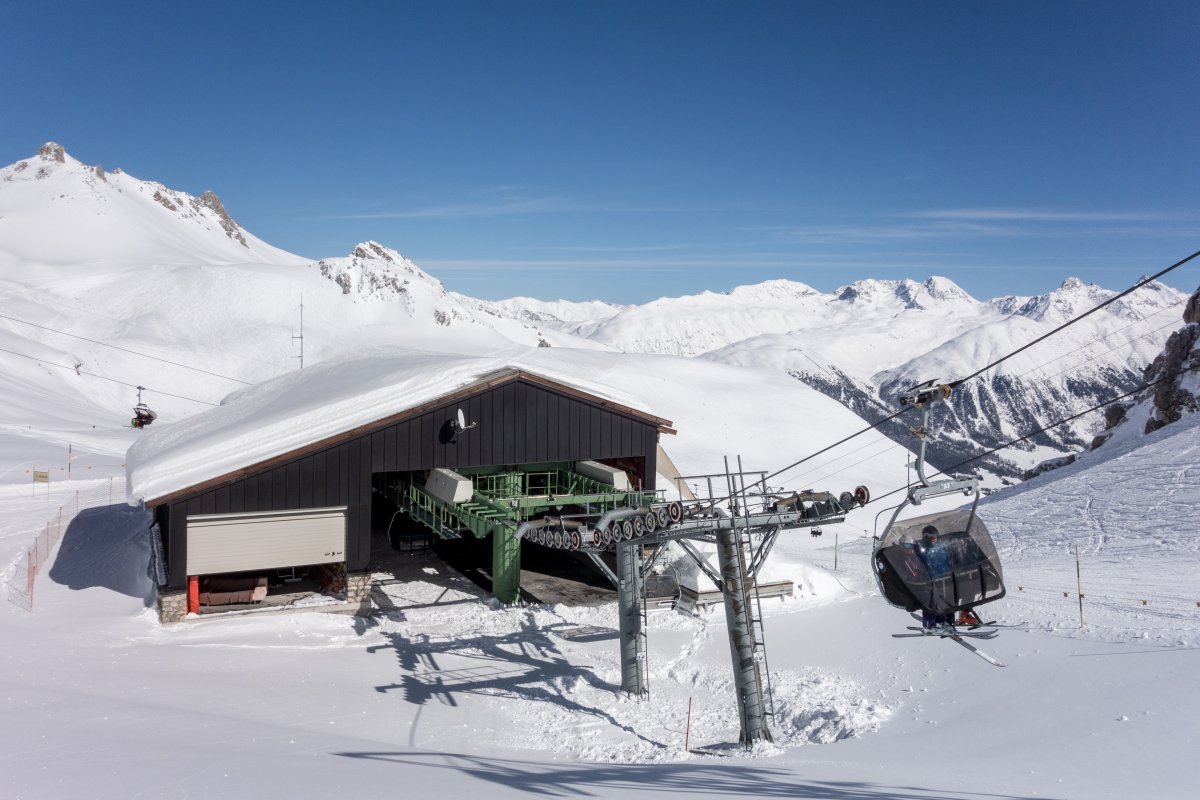 Talstation der Sesselbahn Lej Saluver-Fuorcla Grischa, März 2019