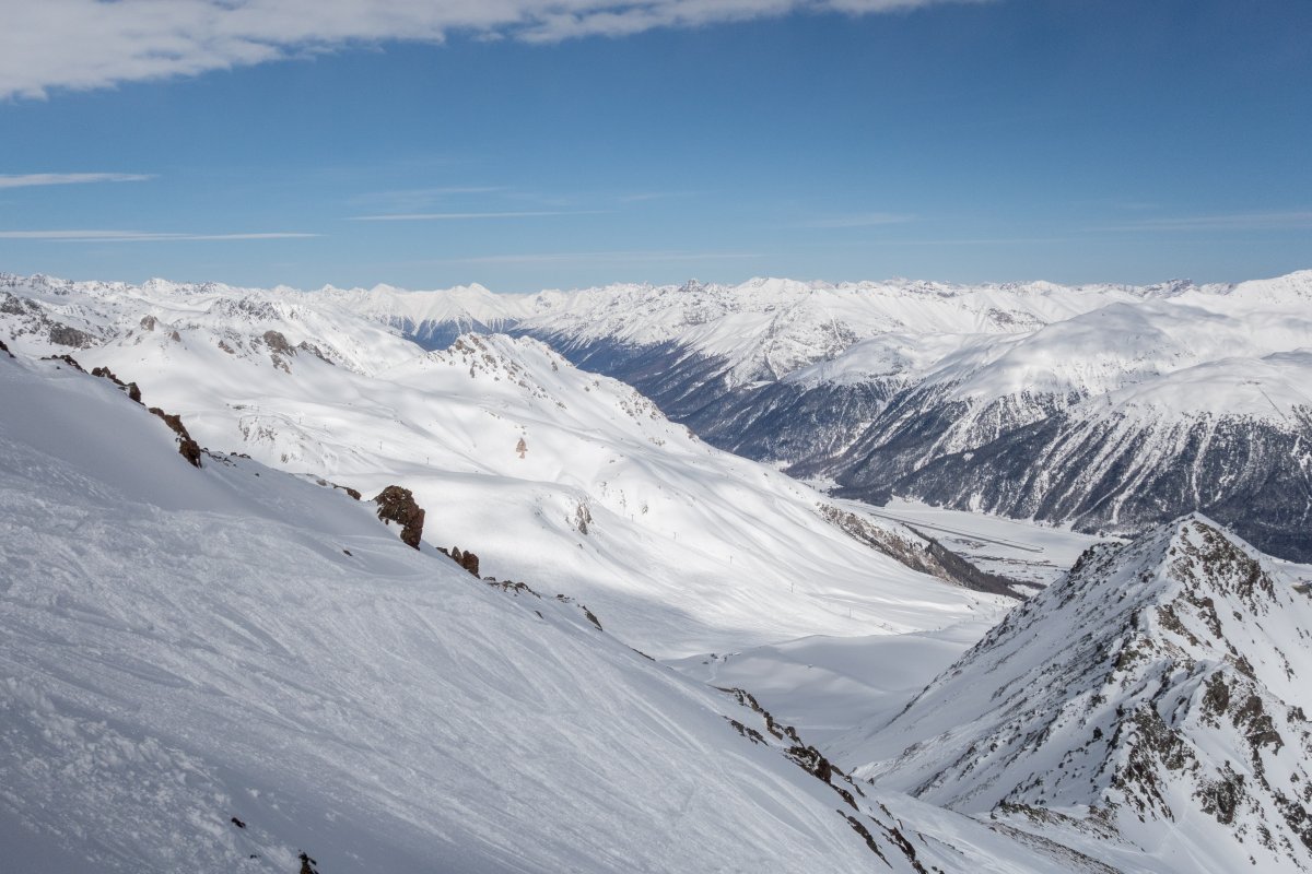 Panorama vom Piz Nair Richtung Südosten, März 2019