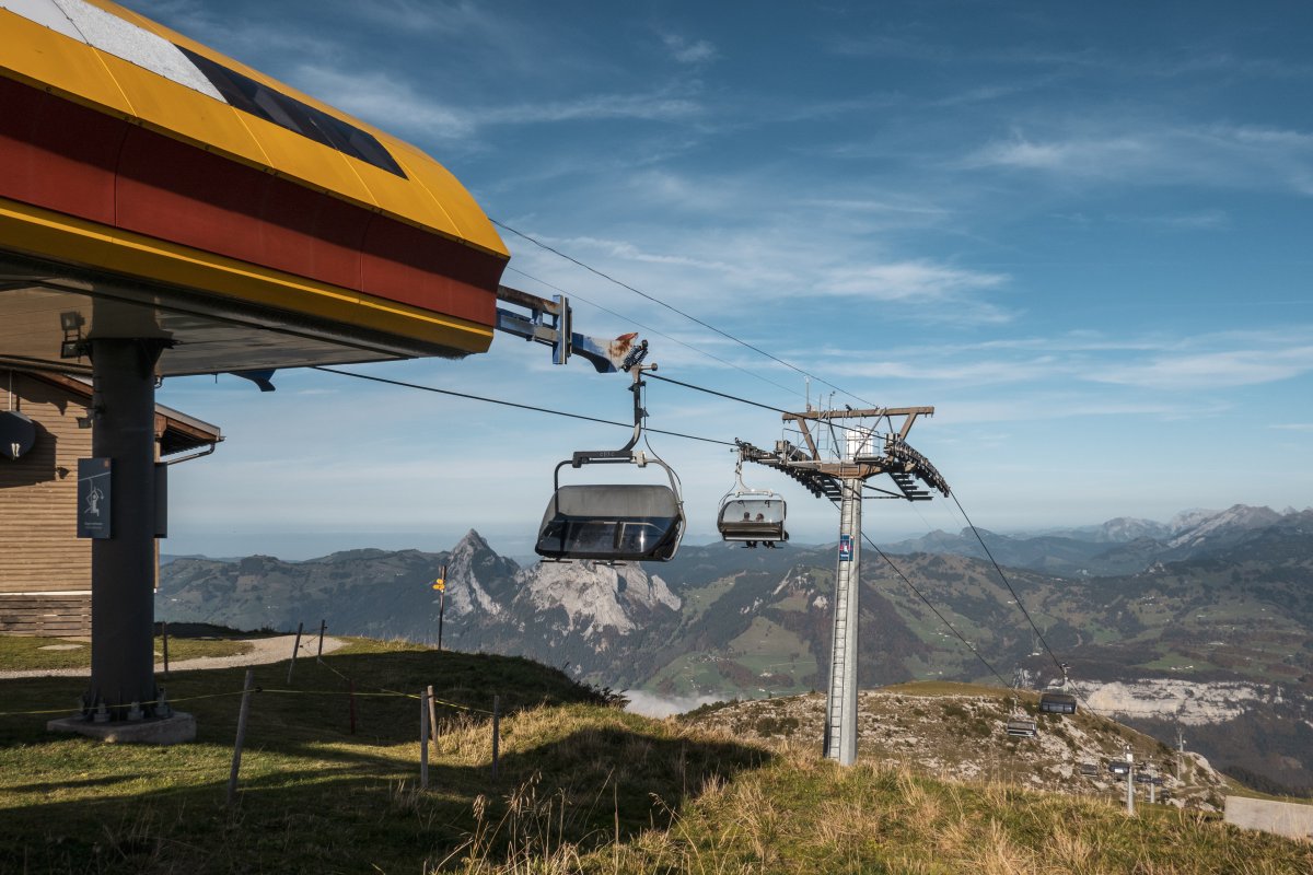 Bergstation der Sesselbahn Mettlen-Fronalpstock, Oktober 2022