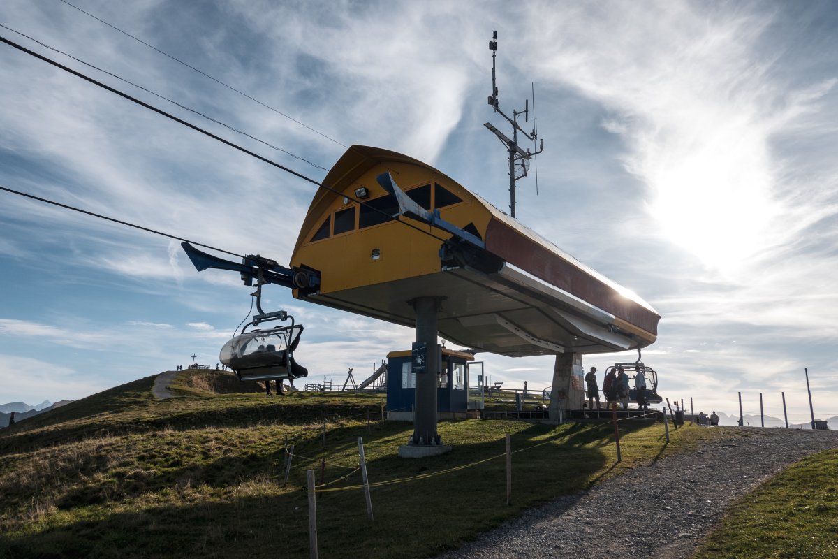Bergstation der Sesselbahn Mettlen-Fronalpstock, Oktober 2022