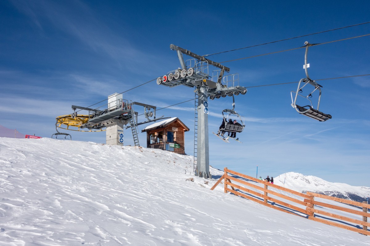 Bergstation der Sesselbahn Spiezman-Hühnerchöpf, Februar 2016