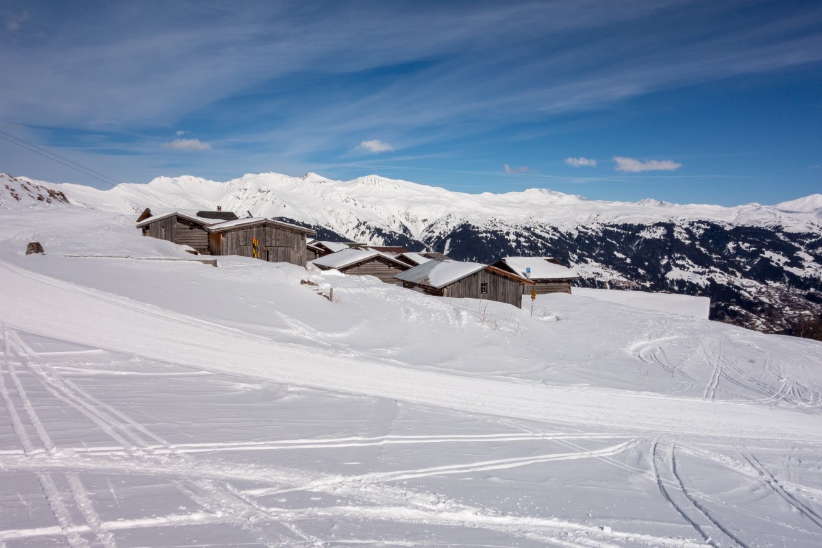 Abfahrt am Schlepplift Gürgaletsch, Februar 2016
