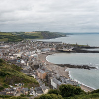 Aberystwyth vom Constitution Hill gesehen, Juni 2024